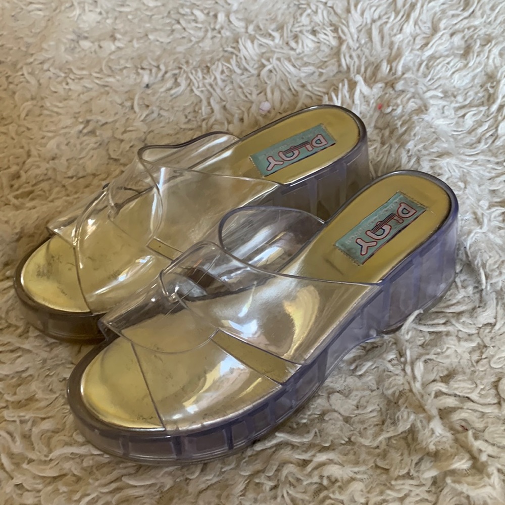 Clear platform sandals